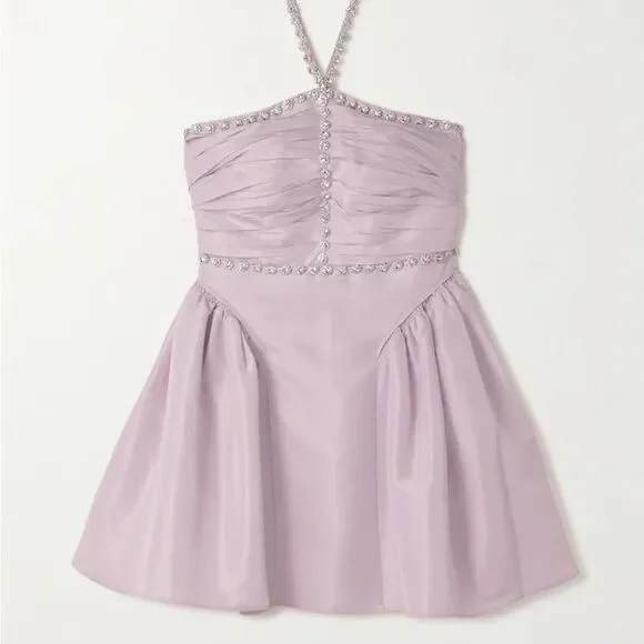 Self-Portrait Purple A-line Mini Dress Sweetheart Neckline Self-Portrait Purple A-line Mini Dress Sweetheart Neckline